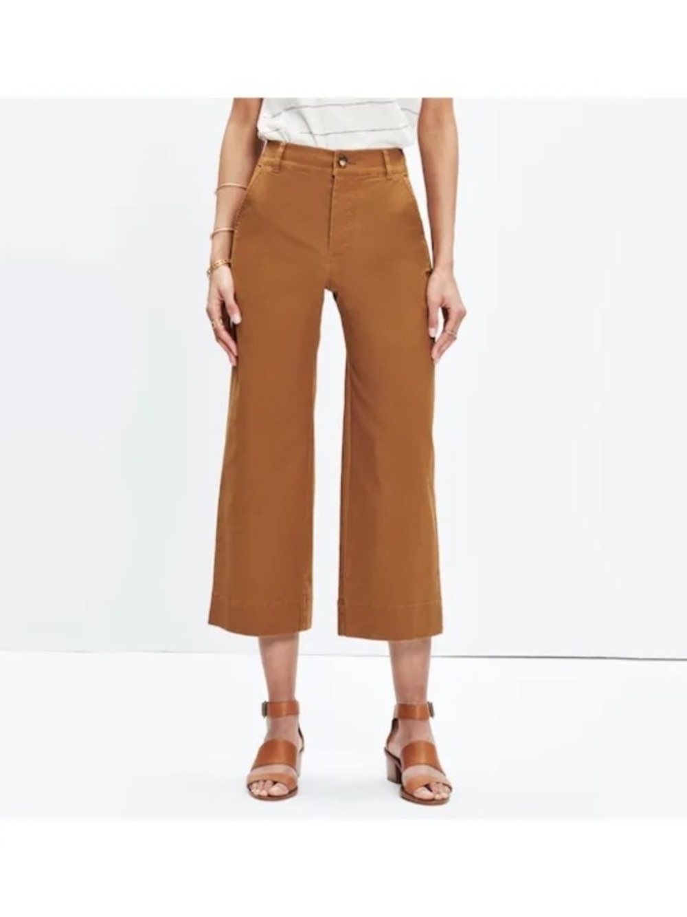 Madewell Langford Wide-Leg Crop Pants Burnished Cedar Copper Women’s size 24 XS